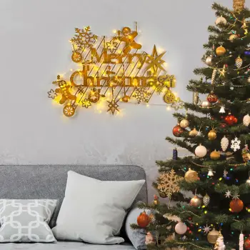 Aksesor dekorativ metalik për mur, Wallity, ngjyrë ari, XMASGOLD - 023