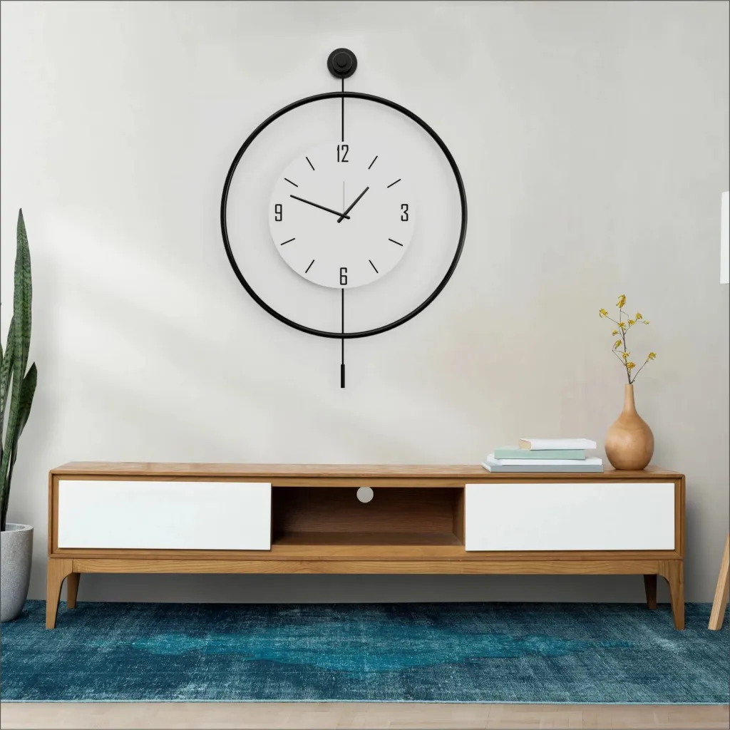Orë muri dekorative prej metali, e zezë, Wallity Mclock-00112 - 1