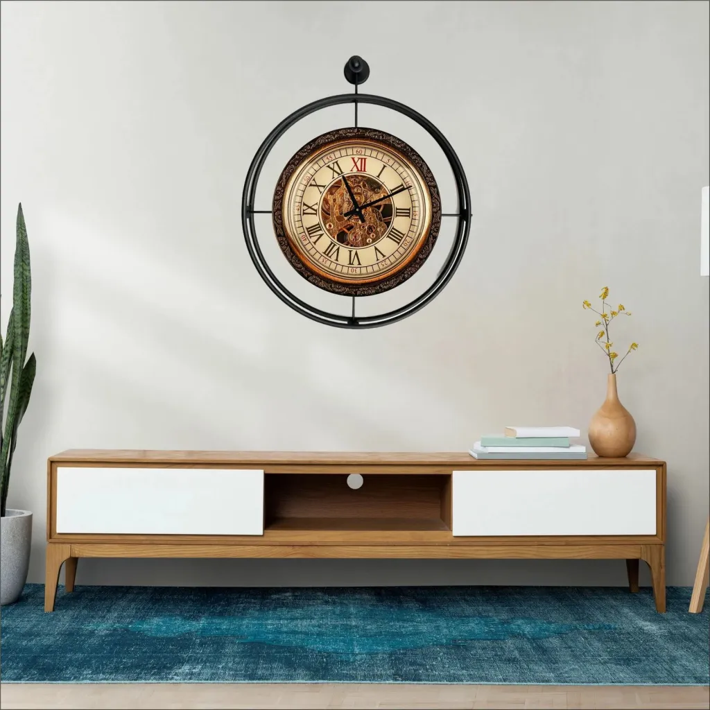 Orë muri dekorative prej metali, Wallity, Mclock-00128, e zezë - 2