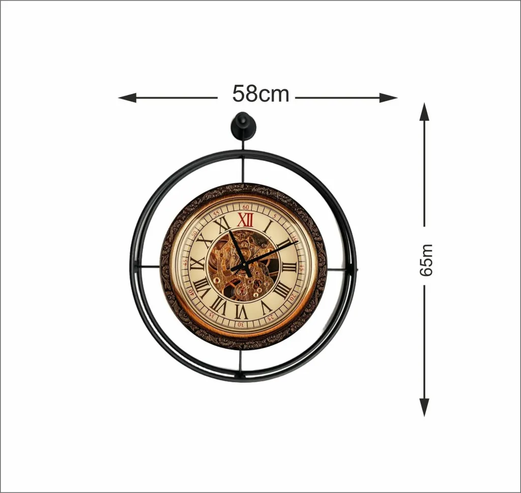 Orë muri dekorative prej metali, Wallity, Mclock-00128, e zezë - 3