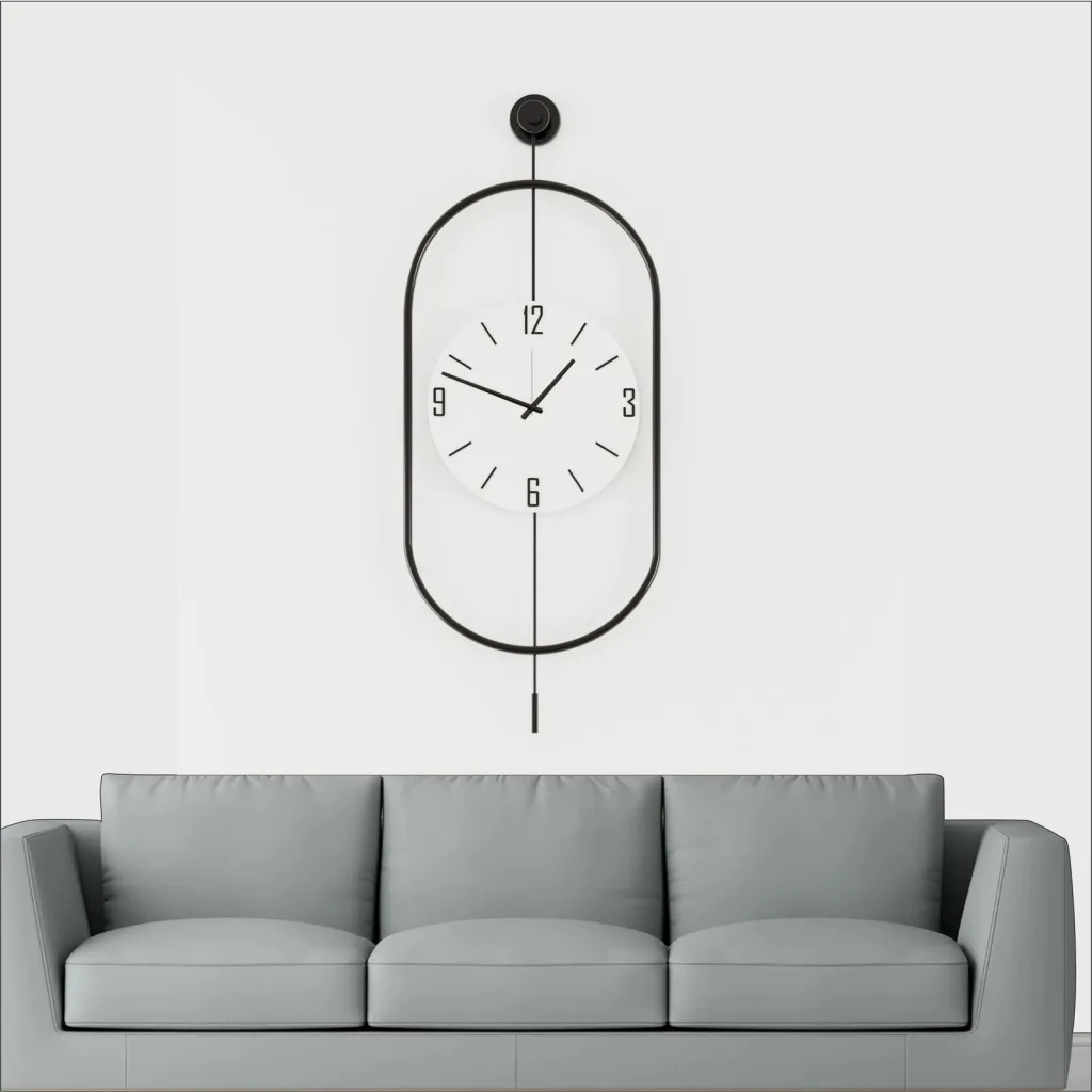 Orë muri dekorative metalike Wallity, Mclock-00114, e zezë, 35x85x7cm - 1