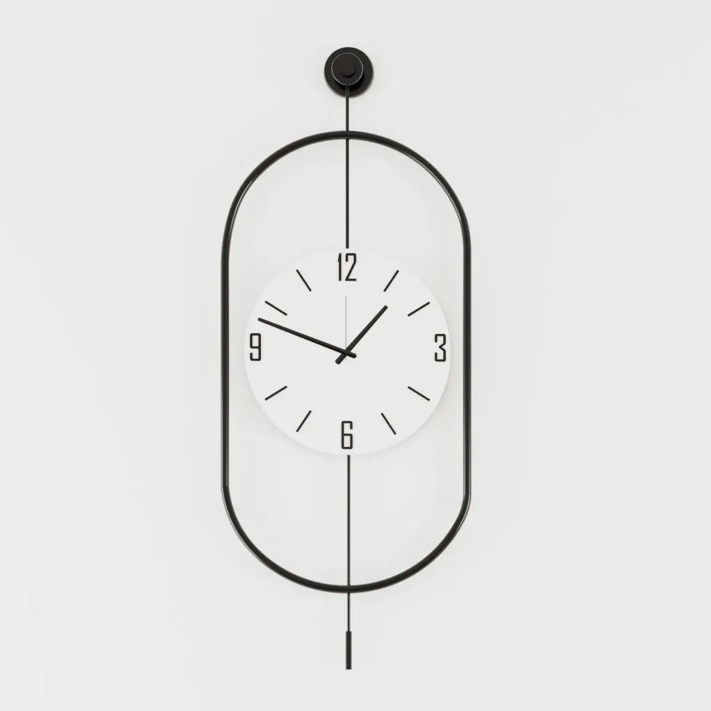 Orë muri dekorative metalike Wallity, Mclock-00114, e zezë, 35x85x7cm - 2