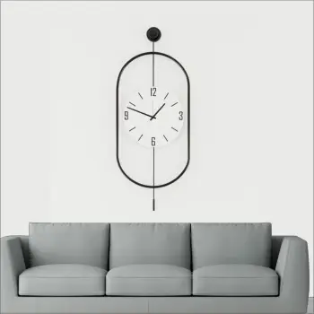 Orë muri dekorative metalike Wallity, Mclock-00114, e zezë, 35x85x7cm
