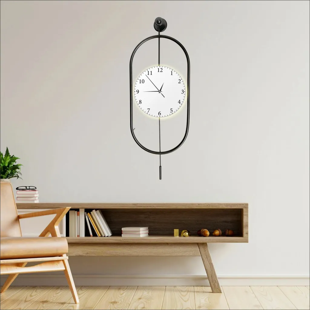 Orë muri dekorative metalike Wallity, Mclock-00133, e zezë, 35x85x7cm - 1