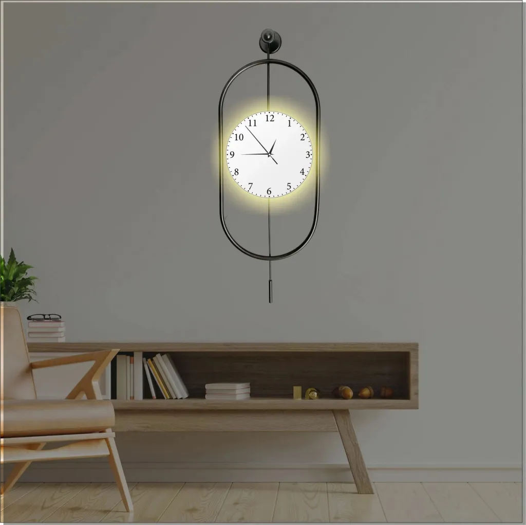 Orë muri dekorative metalike Wallity, Mclock-00133, e zezë, 35x85x7cm - 2