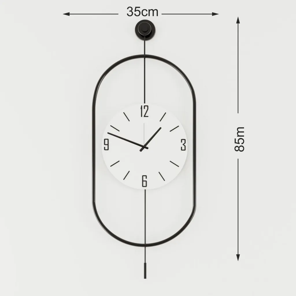 Orë muri dekorative metalike Wallity, Mclock-00133, e zezë, 35x85x7cm - 3