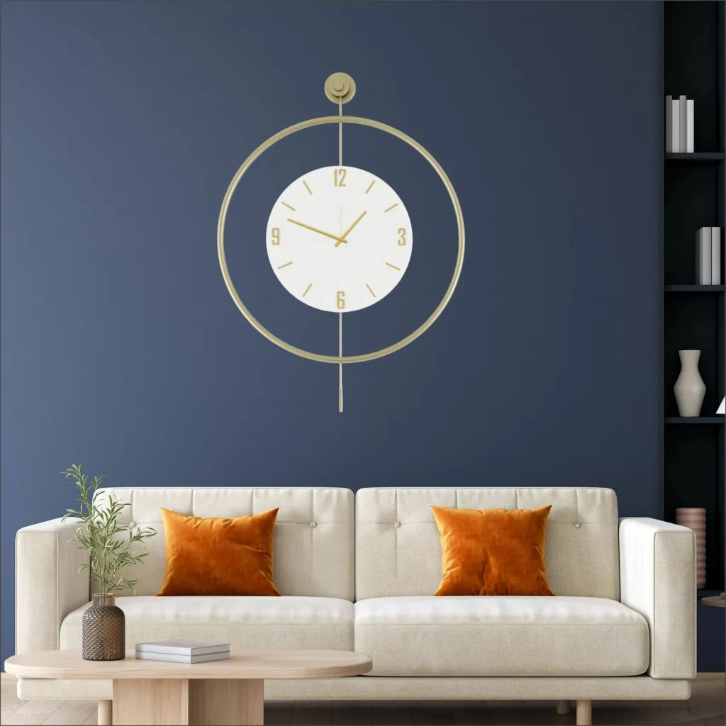 Orë muri dekorative metalike Wallity, Mclock-00111, ngjyrë ari, 58x80x7cm - 3