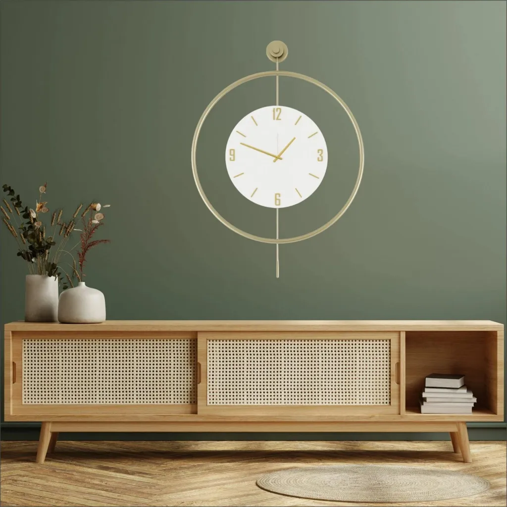 Orë muri dekorative metalike Wallity, Mclock-00111, ngjyrë ari, 58x80x7cm - 4