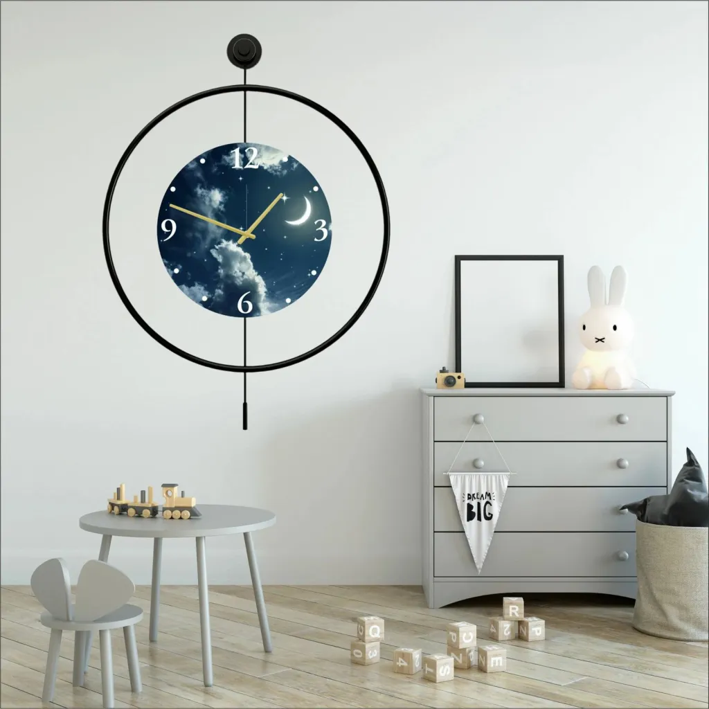Orë muri dekorative prej metali, Wallity, Mclock-00118, e zezë - 1