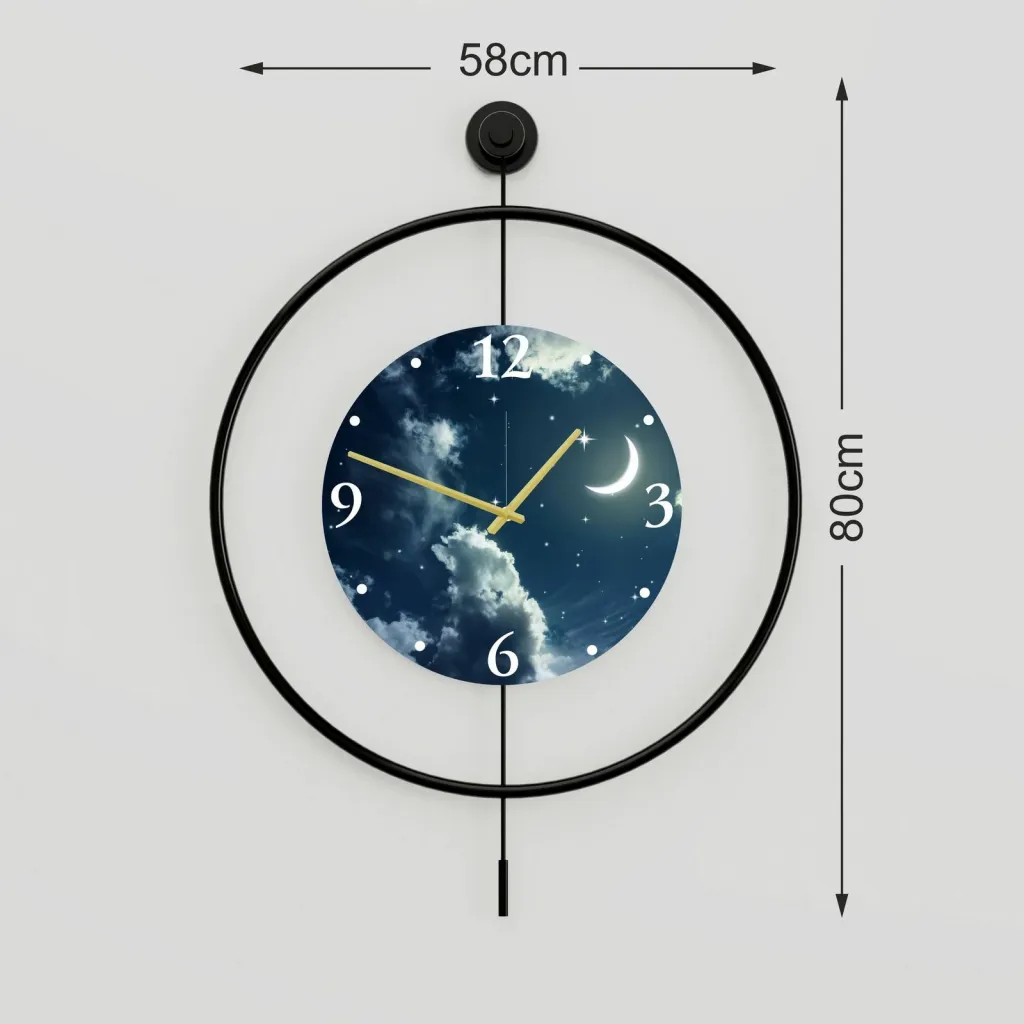 Orë muri dekorative prej metali, Wallity, Mclock-00118, e zezë - 3