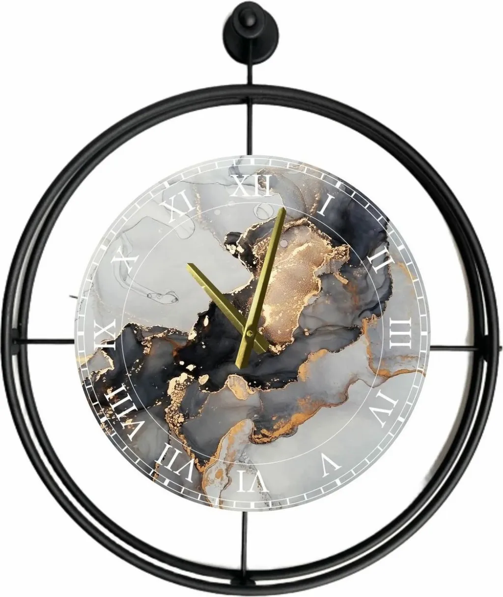 Orë muri dekorative prej metali, Wallity, Mclock-00122, e zezë - 2