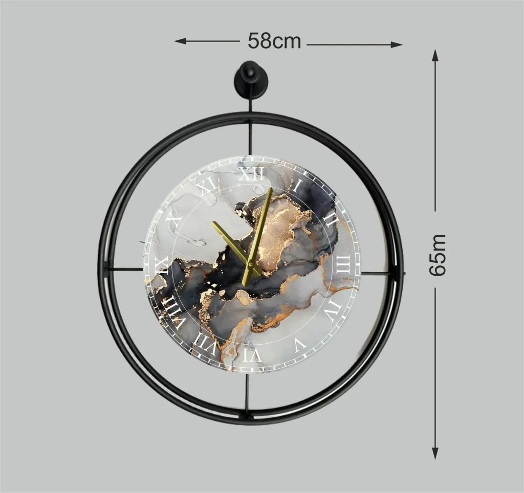 Orë muri dekorative prej metali, Wallity, Mclock-00122, e zezë - 3
