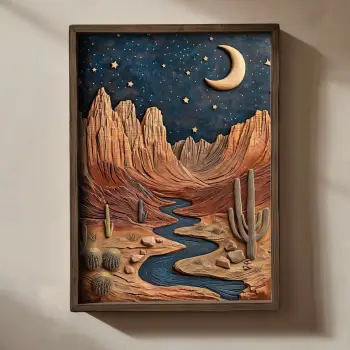 Pikturë dekorative me kornizë MDF, Wallity, TUN091-XL, shumëngjyrëshe, 50x70x3.5cm