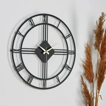 Orë muri dekorative metalike Wallity, Roma Elegante, e zezë, 41cm