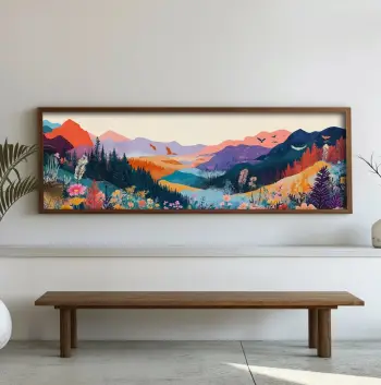 Pikturë dekorative me kornizë, MDF, shumëngjyrëshe, Wallity, EMR001, 40x120x3.5 cm