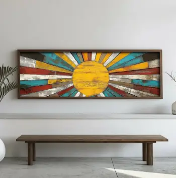 Pikturë dekorative me kornizë, MDF, shumëngjyrëshe, Wallity, EMR017, 40x120x3.5cm