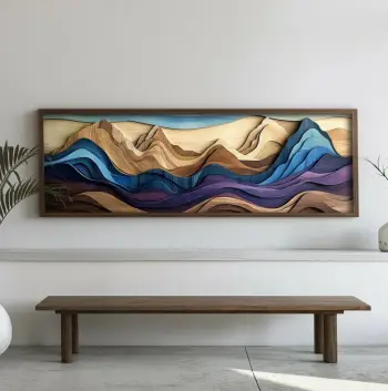 Pikturë dekorative me kornizë MDF, Wallity, EMR044, shumëngjyrëshe, 40x120x3.5cm