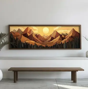Pikturë dekorative me kornizë MDF, Wallity, EMR035, shumëngjyrëshe, 40x120x3.5cm