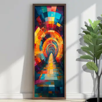 Pikturë dekorative me kornizë, MDF, shumëngjyrëshe, Wallity, EMR087, 40x120x3.5 cm