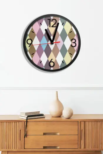 Orë muri dekorative MDF, shumëngjyrëshe, Wallity, Artavessa3Dclock14