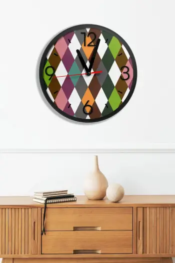 Orë dekorative MDF, shumëngjyrëshe, Wallity, Artavessa3Dclock13