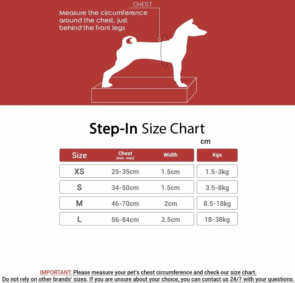 Parzmore për qen, Paws & Whiskers, step-in, e kuqe - 3
