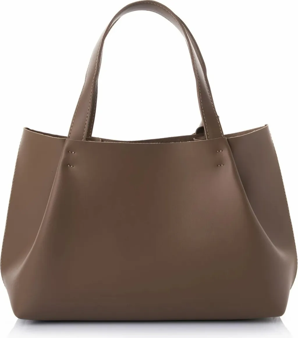 Çantë tote Vince Camuto, Monza, ngjyrë mink e errët - 4