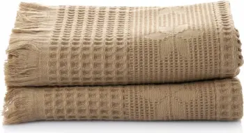Set peshqirësh duarsh (2 copë), Mijolnir, Sara, ngjyrë kafe