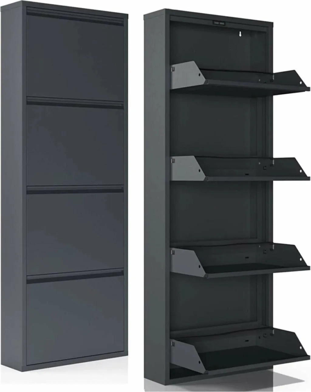Dollap këpucësh Skye Decor, anthracite, 4 ndarje - 1