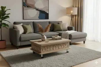 Tavolinë kafeje Alaska, Skye Decor, ngjyrë Alaska, dimensione të rregullueshme
