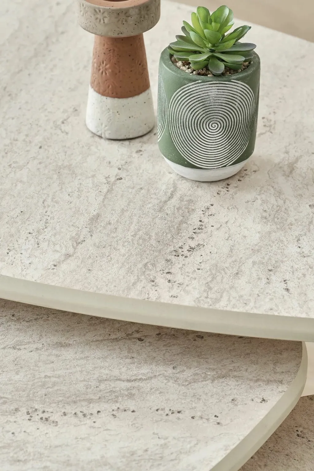 Set tavolinash kafeje Skye Decor, Alvin, ngjyrë travertine - 4