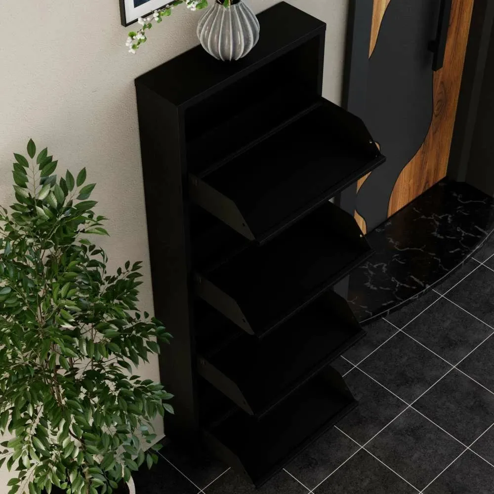 Dollap këpucësh Skye Decor, 4 pjesë, metal, i zi - 5