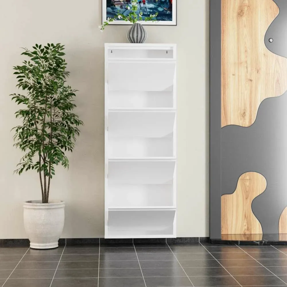 Dollap këpucësh metalik, 4 pjesë, ngjyrë e bardhë, Skye Decor - 6