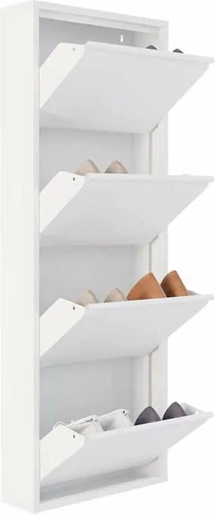 Dollap këpucësh metalik, 4 pjesë, ngjyrë e bardhë, Skye Decor - 8