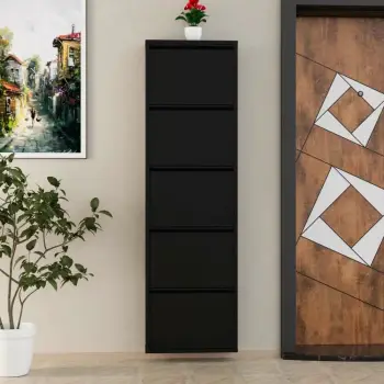 Dollap këpucësh Skye Decor, 5 pjesë, metal, i zi