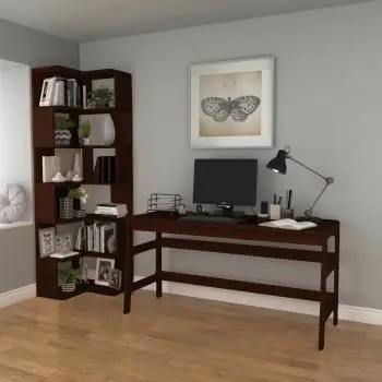 Tavolinë studimi me raft librash, ngjyrë arre, Skye Decor, CPT4803-150