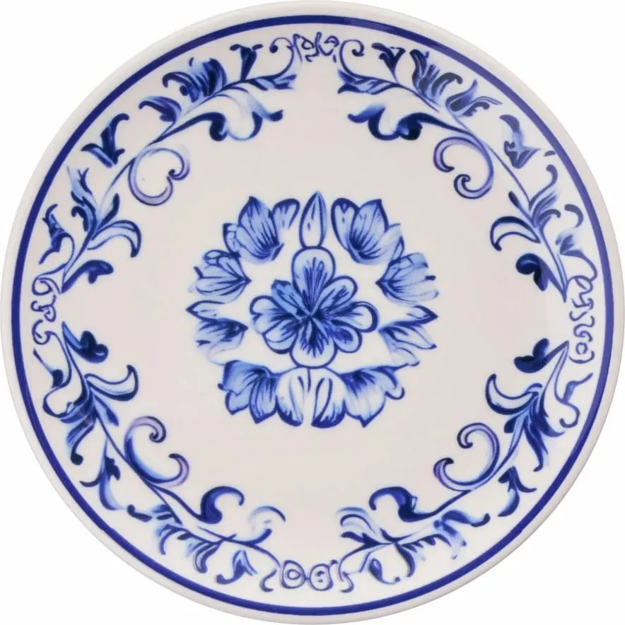 Set pjatash për ëmbëlsira (6 copë), Hermia Concept, lule blu - 3