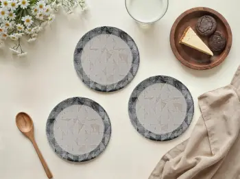 Set pjatash ëmbëlsirash (6 copë), Hermia Concept, model gri