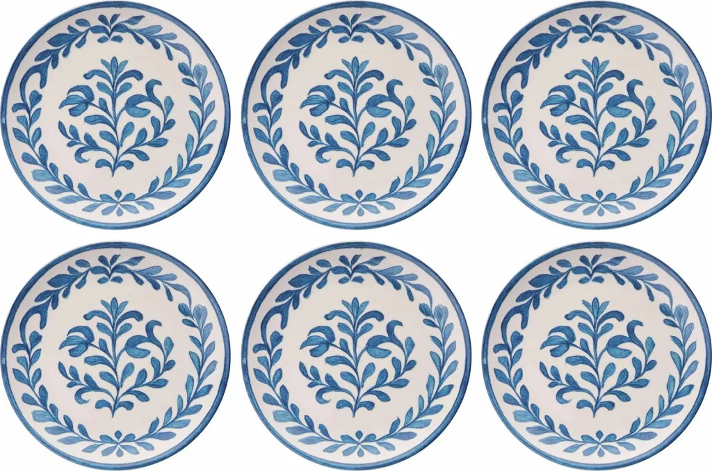 Set pjatash shërbimi (6 copë), Hermia Concept, ngjyrë blu e bardhë - 2