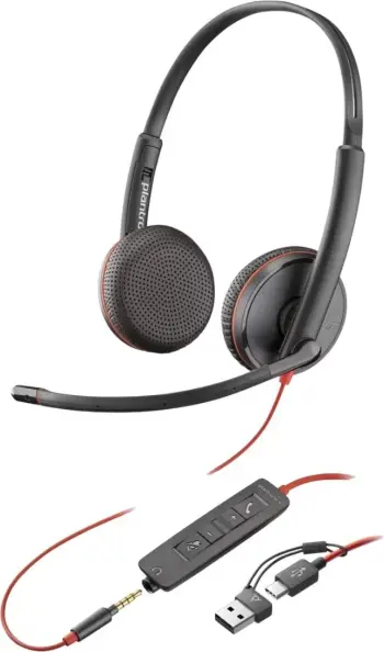 Kufje HP Blackwire C8225, me kabllo, USB A USB C, të zeza
