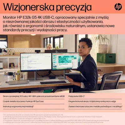 Monitor HP E32k G5 (6N4D6AA#ABB), 31.5", 4K UHD, i zi/argjendtë - 7