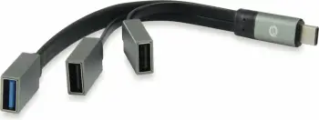 USB hub Conceptronic 3-Port, USB-C 3.2 Gen1 në 2x USB-A 2.0/1x USB-A 3.0, gri