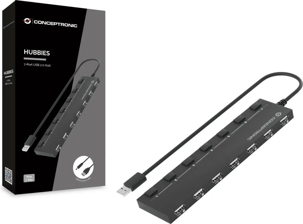USB hub Conceptronic 7 porta USB 2.0, i zi - 2