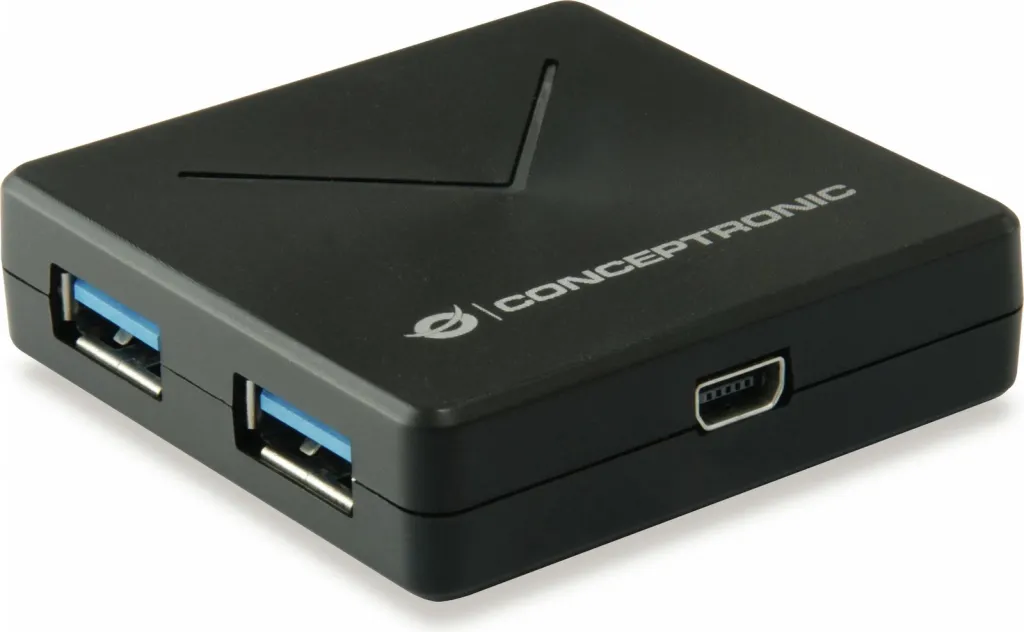 Hub USB Conceptronic 4-Port, USB-A 3.0/Mini-B, i zi - 1