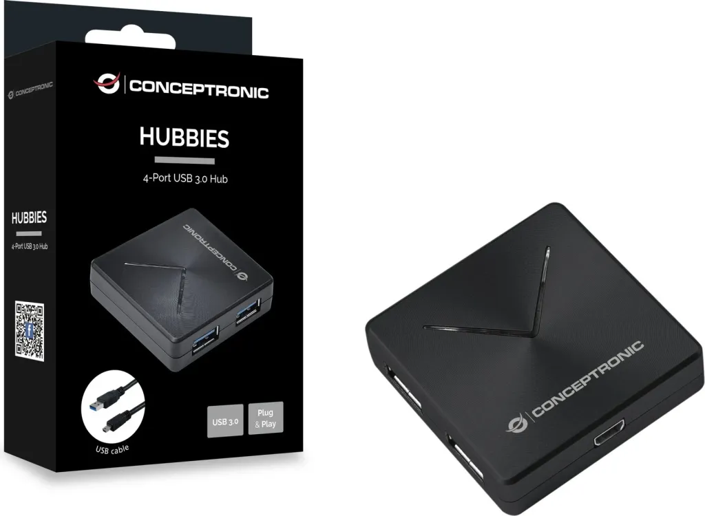 Hub USB Conceptronic 4-Port, USB-A 3.0/Mini-B, i zi - 5