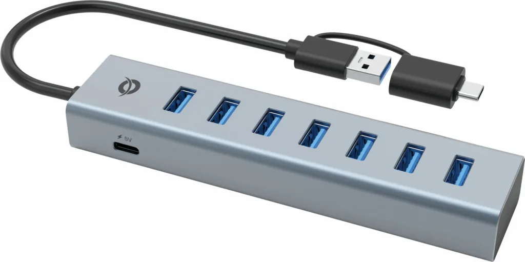 USB hub Conceptronic 7 porta, USB 3.0/USB-C, gri - 2