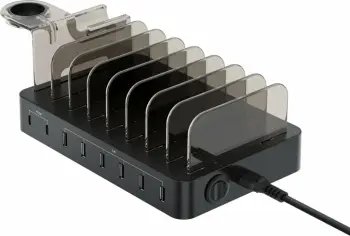 Stacion karikimi Conceptronic 8 porta, 6x USB-A, 2x USB-C, 75W, i zi