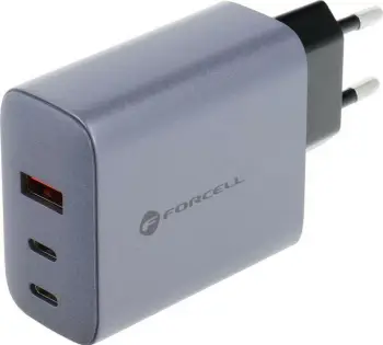 Karikues rryme Forcell F-ENERGY GaN VT-42B, 2x USB-C + USB-A, 65W, gri