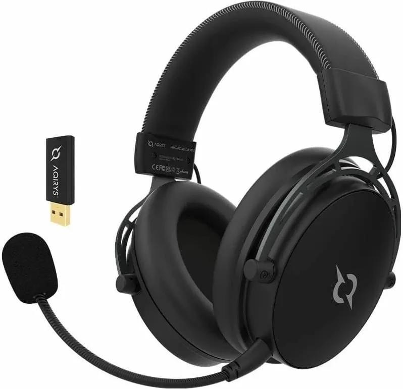 Kufje gaming wireless AQIRYS Andromeda Pro, mikrofon i ndashëm, e zezë - 1