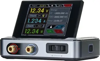 Furnizues laboratorik DC i programueshëm, FNIRSI DPS150, 0–30V 0–5A 150W, ekran IPS 2.8", hyrje USB-C PD/QC